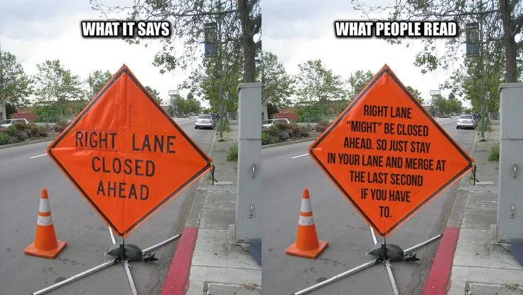 Construction Road Sign Meme